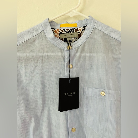 Ted Baked NWT Mens Fameus LS Stripe Shirt in Blue - Size 1 / XS - Picture 11 of 11